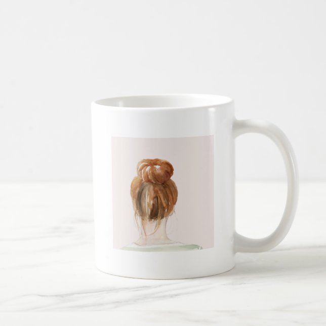 Red Hair Top Knot Bun Coffee Mug (Right)
