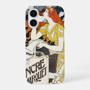 Red Hair Woman Yellow Dress Classic Art Nouveau iPhone 16 Case
