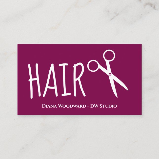Red Hairdresser Flat Loyalty Card (Front)