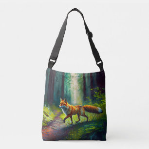Red-haired beauty on the hunt, forest dwellers crossbody bag