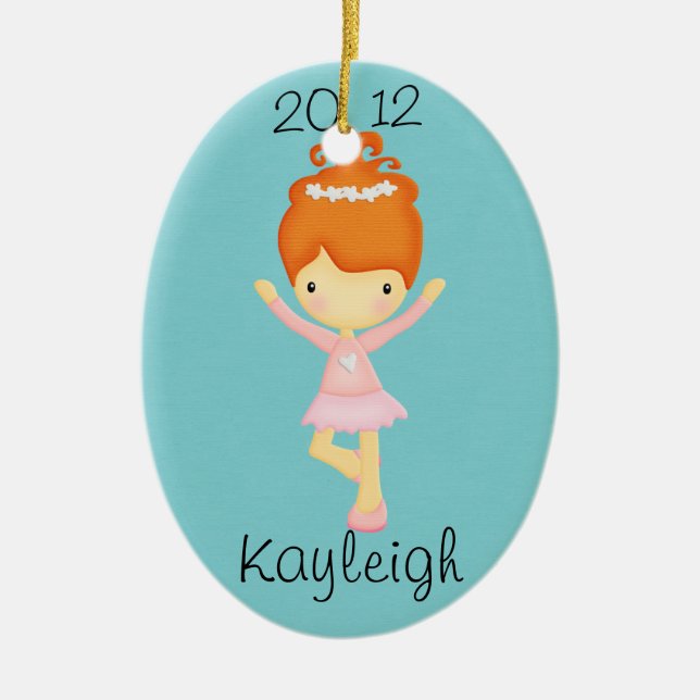 Red Haired Dancer Personalised Ornament (Front)