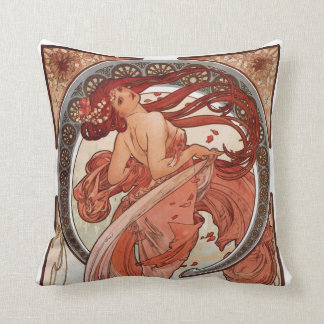 Red Haired Dancing Girl - Mucha Cushion