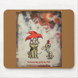 Red Haired Dino Girl Mousepad