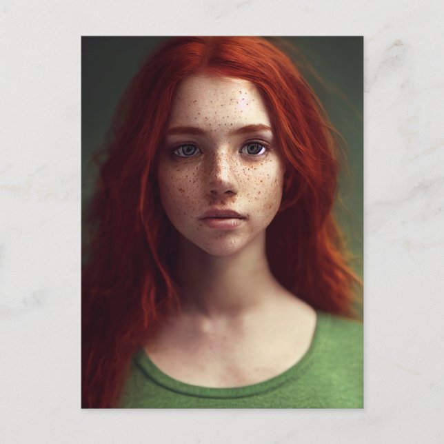 Red haired Freckle Faced Girl Postcard (Front)