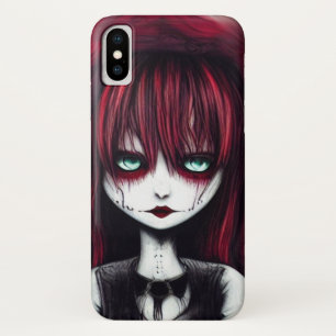 Red Haired Goth Girl iPhone X Case