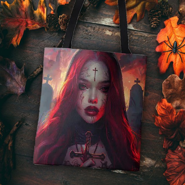 Red Haired Gothic Woman Tote Bag (Creator Uploaded)
