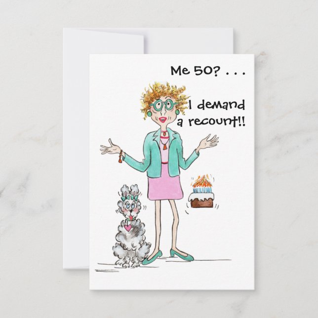 Red haired lady turns 50 and protests thank you ca (Front)