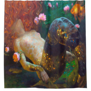 Red Haired Mermaid 2 Shower Curtain