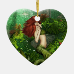 Red Haired Mermaid Ornament