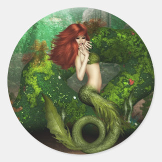 Red Haired Mermaid Stickers