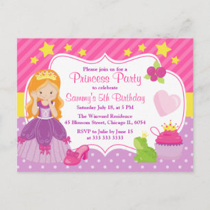 Red haired Princess & Accessories birthday Postcard