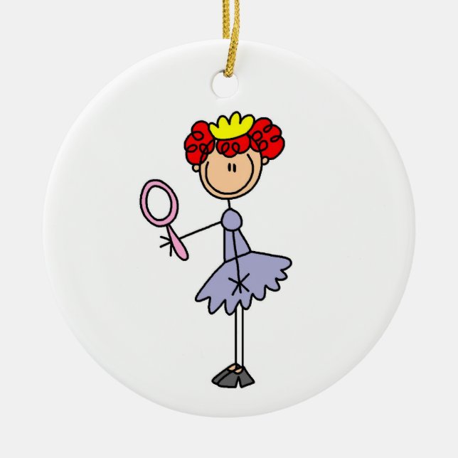 Red Haired Princess Ceramic Tree Decoration (Front)