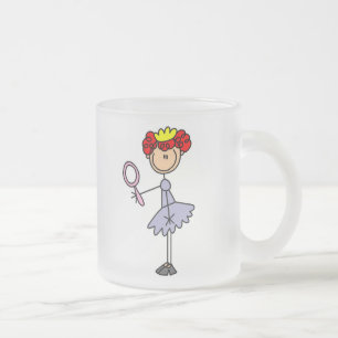 Red Haired Princess Frosted Glass Coffee Mug