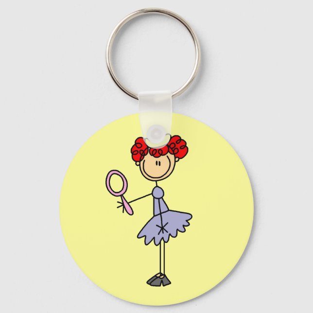 Red Haired Princess Key Ring (Front)
