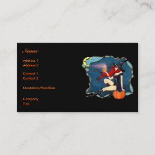 Red-haired Witch Halloween Business Card