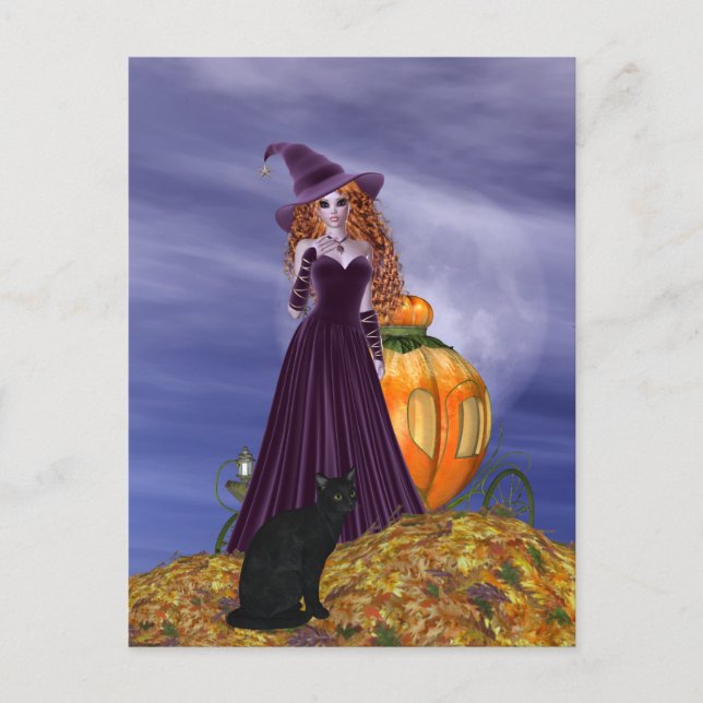 Red Haired Witch Postcard (Front)