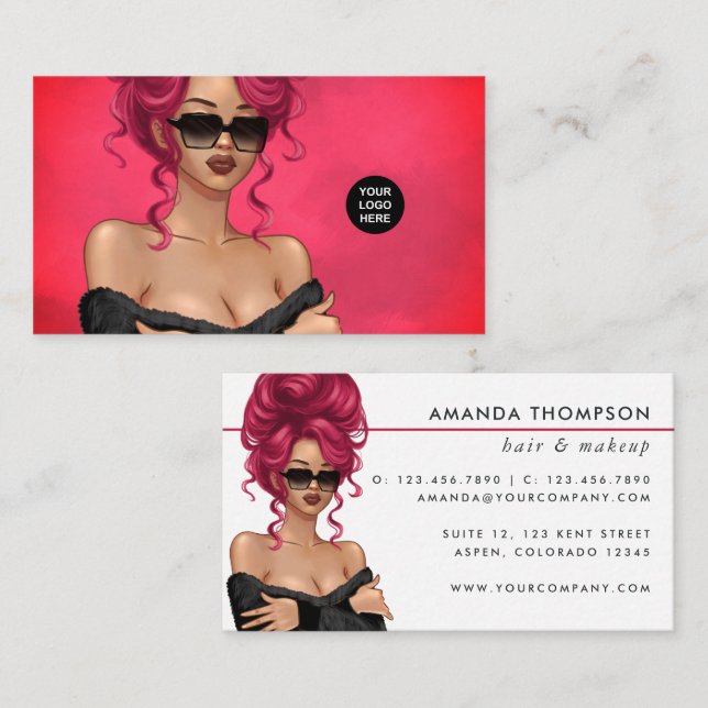 Red Haired Woman Business Card