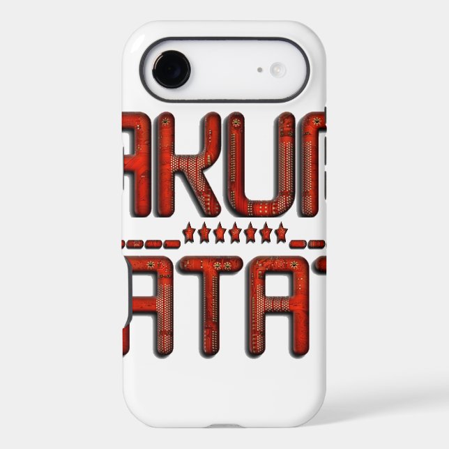   Red Hakuna Matata 3D Techno Star Design (Back)