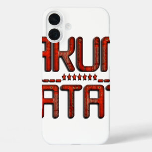Red Hakuna Matata 3D Techno Star Design iPhone 16 Plus Case