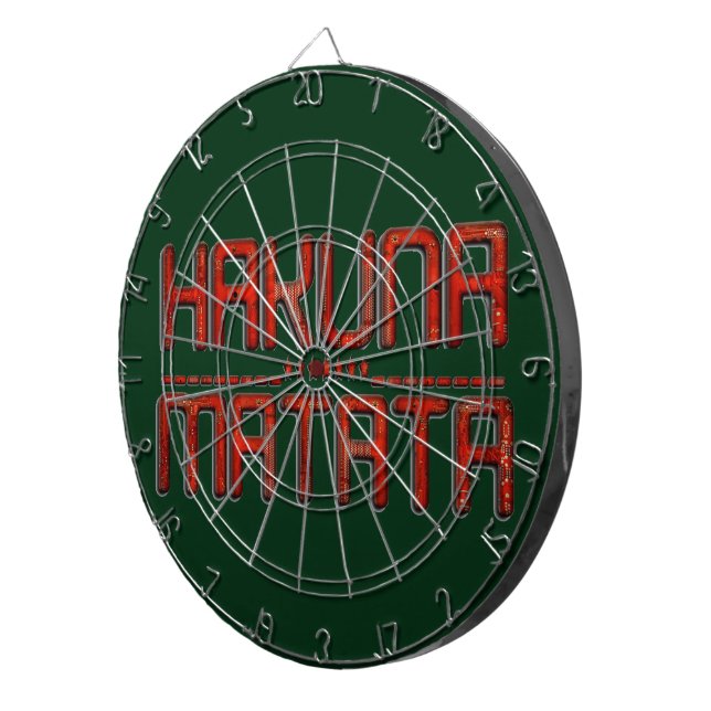   Red Hakuna Matata 3D Techno Star Design Dartboard (Front Right)