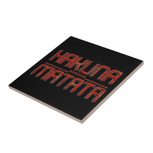 Red Hakuna Matata 3D Techno Star Design Tile