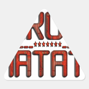   Red Hakuna Matata 3D Techno Star Design Triangle Sticker