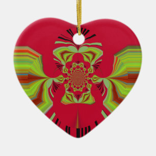 Red Hakuna Matata pattern Ceramic Tree Decoration