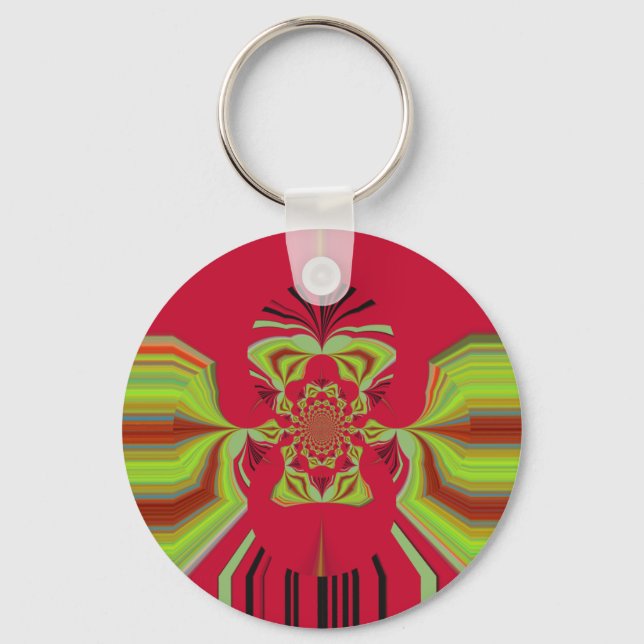 Red Hakuna Matata pattern Key Ring (Front)