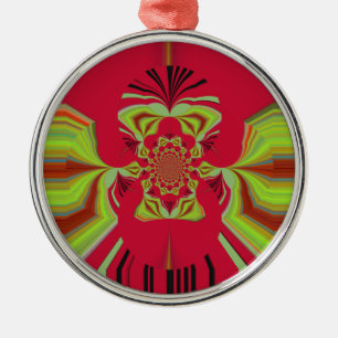 Red Hakuna Matata pattern Metal Tree Decoration