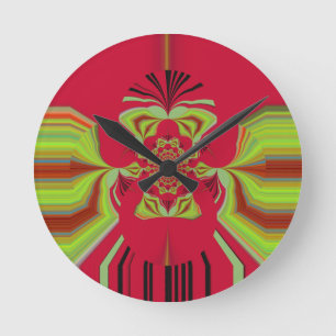 Red Hakuna Matata pattern Round Clock