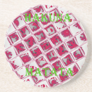 Red Hakuna Matata Style Coaster
