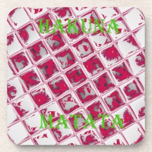 Red Hakuna Matata Style Coaster
