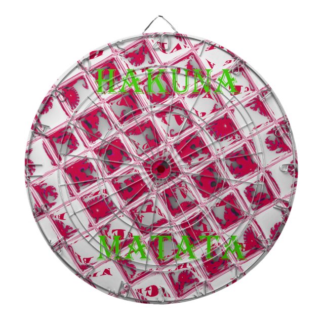 Red Hakuna Matata Style Dartboard (Front)