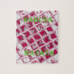Red Hakuna Matata Style Jigsaw Puzzle