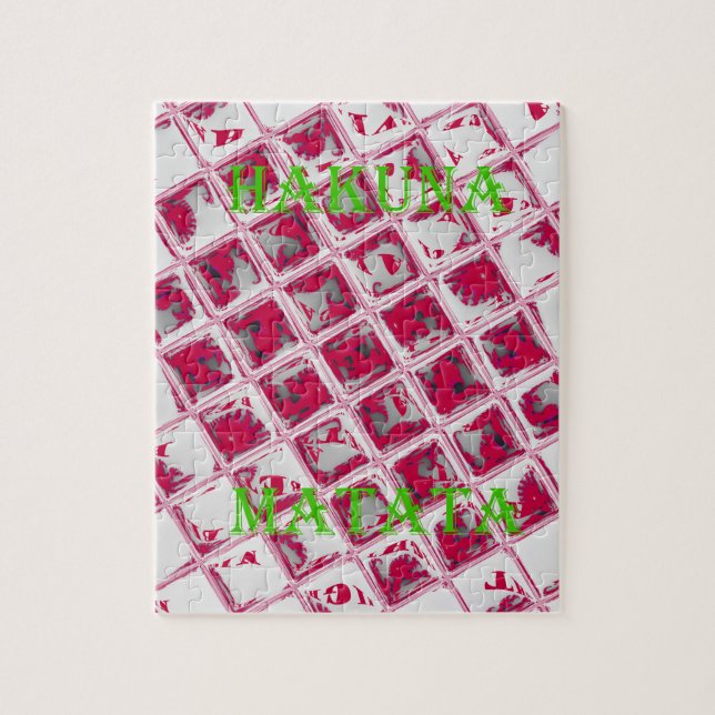 Red Hakuna Matata Style Jigsaw Puzzle (Vertical)