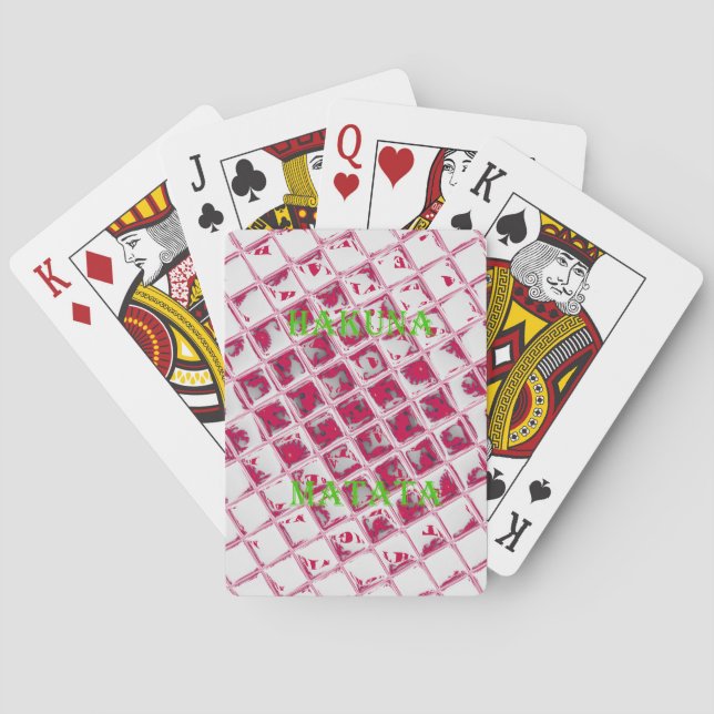 Red Hakuna Matata Style Playing Cards (Back)