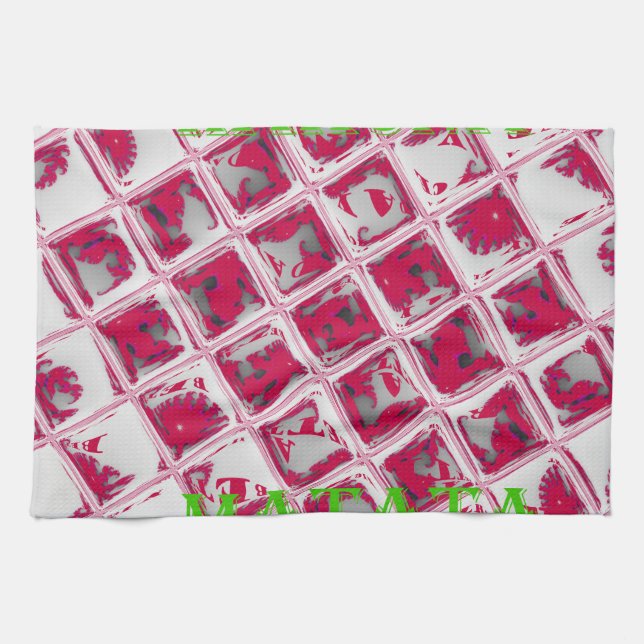 Red Hakuna Matata Style Tea Towel (Horizontal)