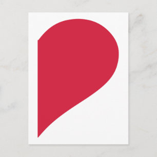 Red half heart postcard