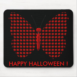 Red Halloween Butterfly Mouse Mat