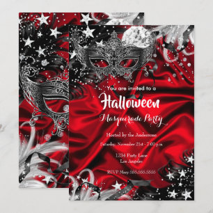 Red Halloween Magical Night Masquerade Party Invitation