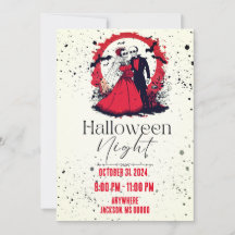 Red Halloween Wedding Invite