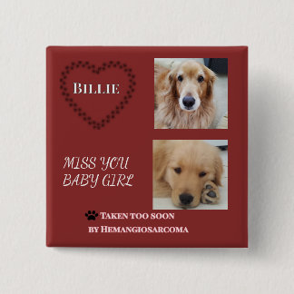 Red Halo Pet Memorial Tribute 15 Cm Square Badge