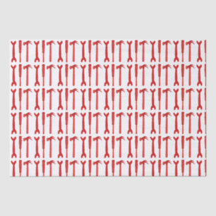 Red Hammer Wrench Screwdriver Tools Tissue Paper
