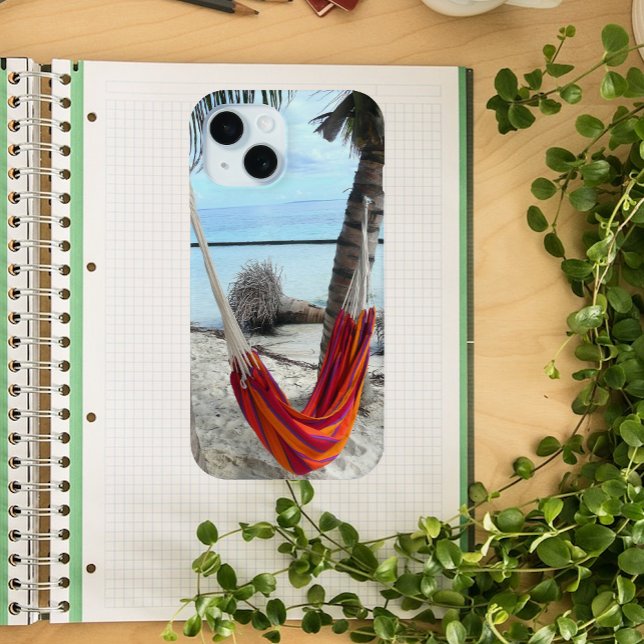 Red Hammock Between Palms, Caribbean Beach Case-Mate iPhone Case (Creator Uploaded)