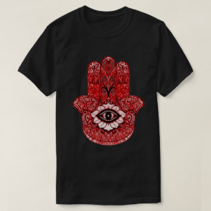 Red Hamsa Symbol Indie Art Graphic Tee