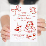 Red Hand Drawn 21st, 30th,40th,50th, Birthday  Invitation<br><div class="desc">Birthday Party Invitation ,  hand drawn celebration,  handwritten colourful invite,  cocktail glasses illustration, 
whimsical card 30th birthday invitation, 
Hand Drawn Cocktail Invitation,  30th,  40th,  50th,  Birthday Invite, </div>