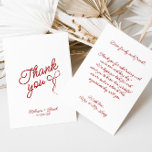Red Hand Drawn Bow Ribbon Sketch Wedding Thank You Card<br><div class="desc">Featuring a charming hand-drawn bow in a classic red hue,  this card combines simplicity with vintage-inspired elegance. Perfect for expressing heartfelt gratitude to your guests,  it adds a personal and sophisticated touch to your wedding stationery. Pair it with matching items from the collection to complete your wedding suite effortlessly.</div>