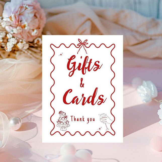 Red Hand Drawn Italian Gift and Cards wedding sign (Creator Uploaded)