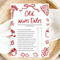 Red Hand Drawn Old Wives Tales Baby Shower Game