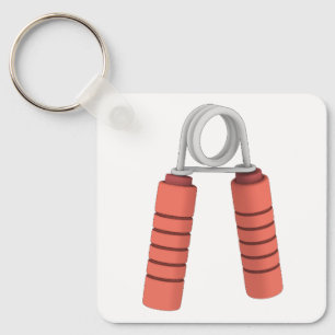 Red hand gripper key ring